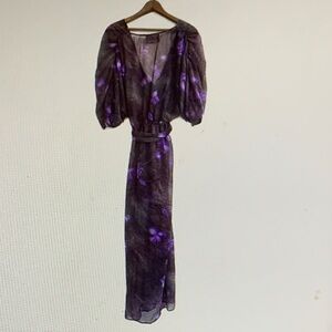 Vintage Purple and Black Maxi Dress